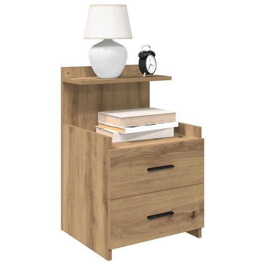 Nachttische 2 Stk. mit 2 Schubladen Artisan-Eiche 40x36,5x62 cm