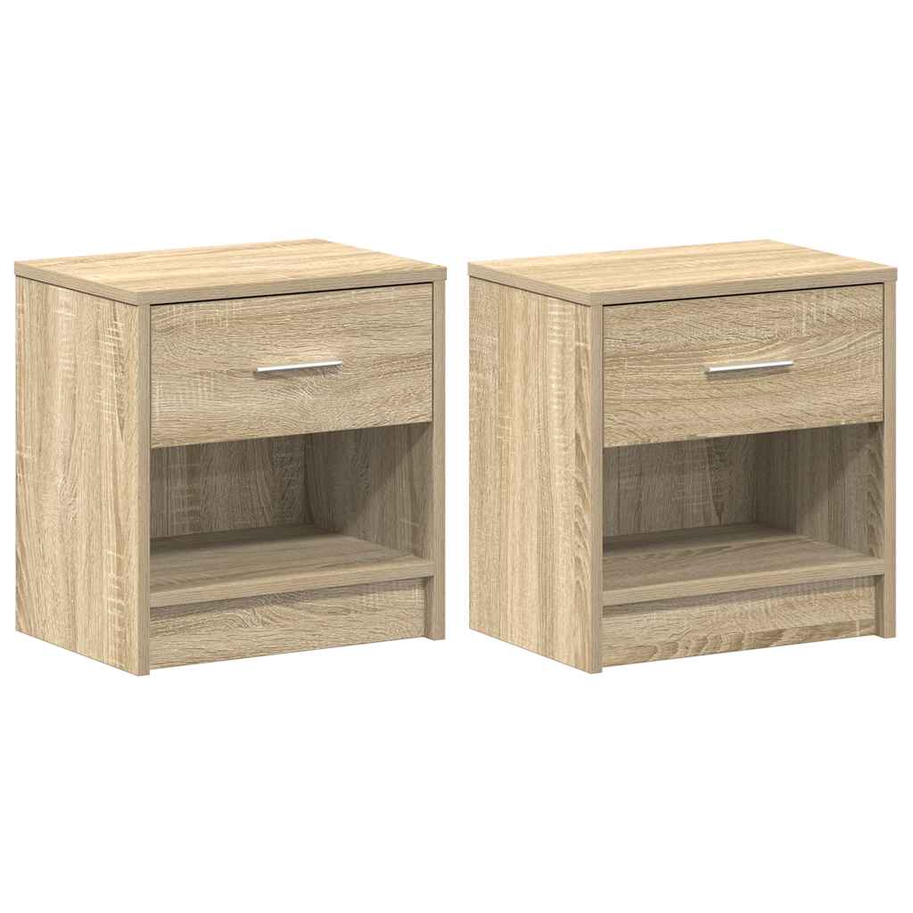 Nachttische 2 Stk. mit Schublade Sonoma-Eiche 39x28x41 cm