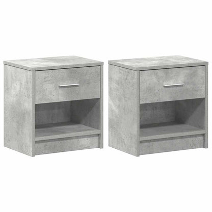 Nachttische 2 Stk. mit Schublade Betongrau 39x28x41 cm