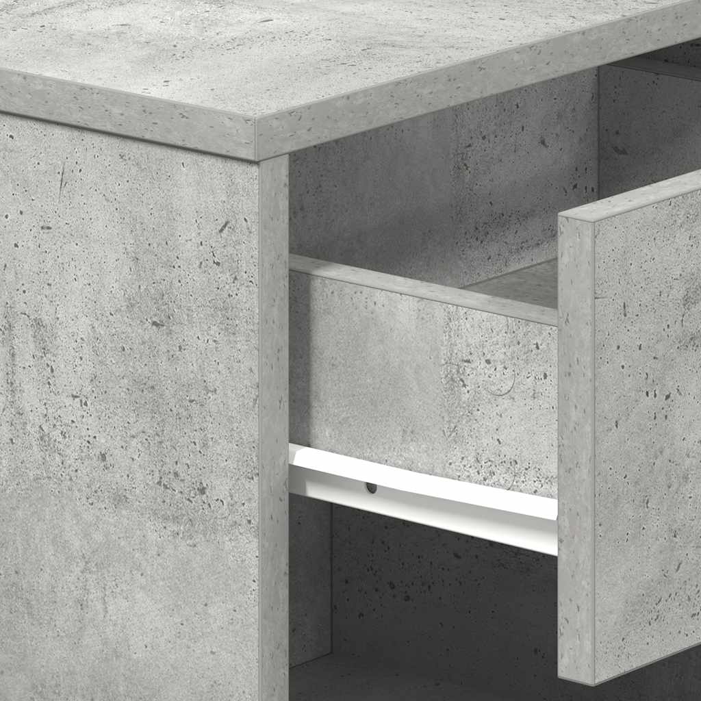 Nachttische 2 Stk. mit Schublade Betongrau 39x28x41 cm