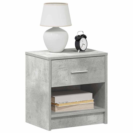 Nachttische 2 Stk. mit Schublade Betongrau 39x28x41 cm