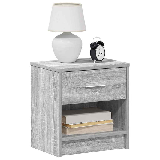 Nachttisch mit Schublade Grau Sonoma 39x28x41 cm