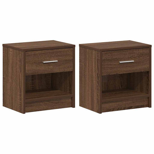 Nachttische 2 Stk. mit Schublade Eichen-Optik 39x28x41 cm