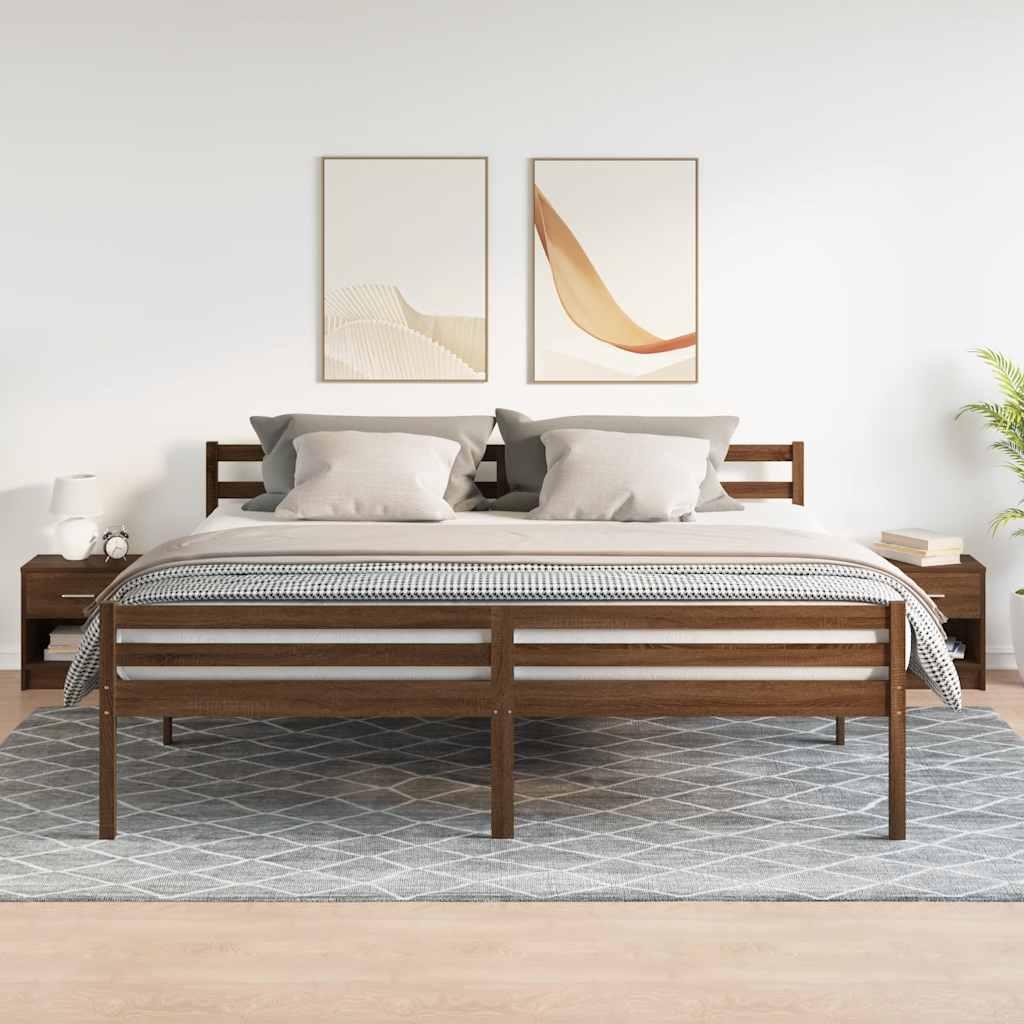 Nachttische 2 Stk. mit Schublade Eichen-Optik 39x28x41 cm