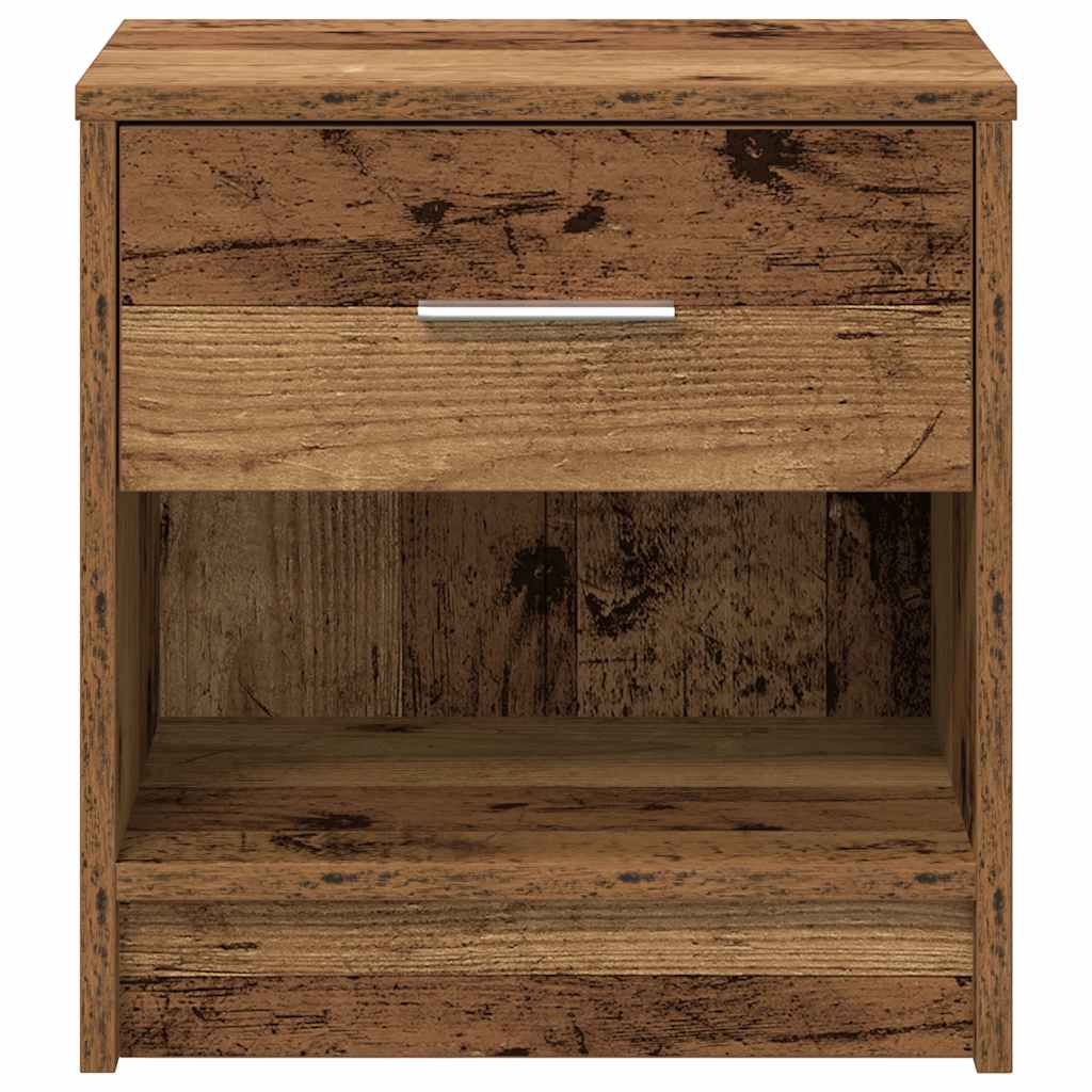 Nachttische 2 Stk. mit Schublade Altholz-Optik 39x28x41 cm