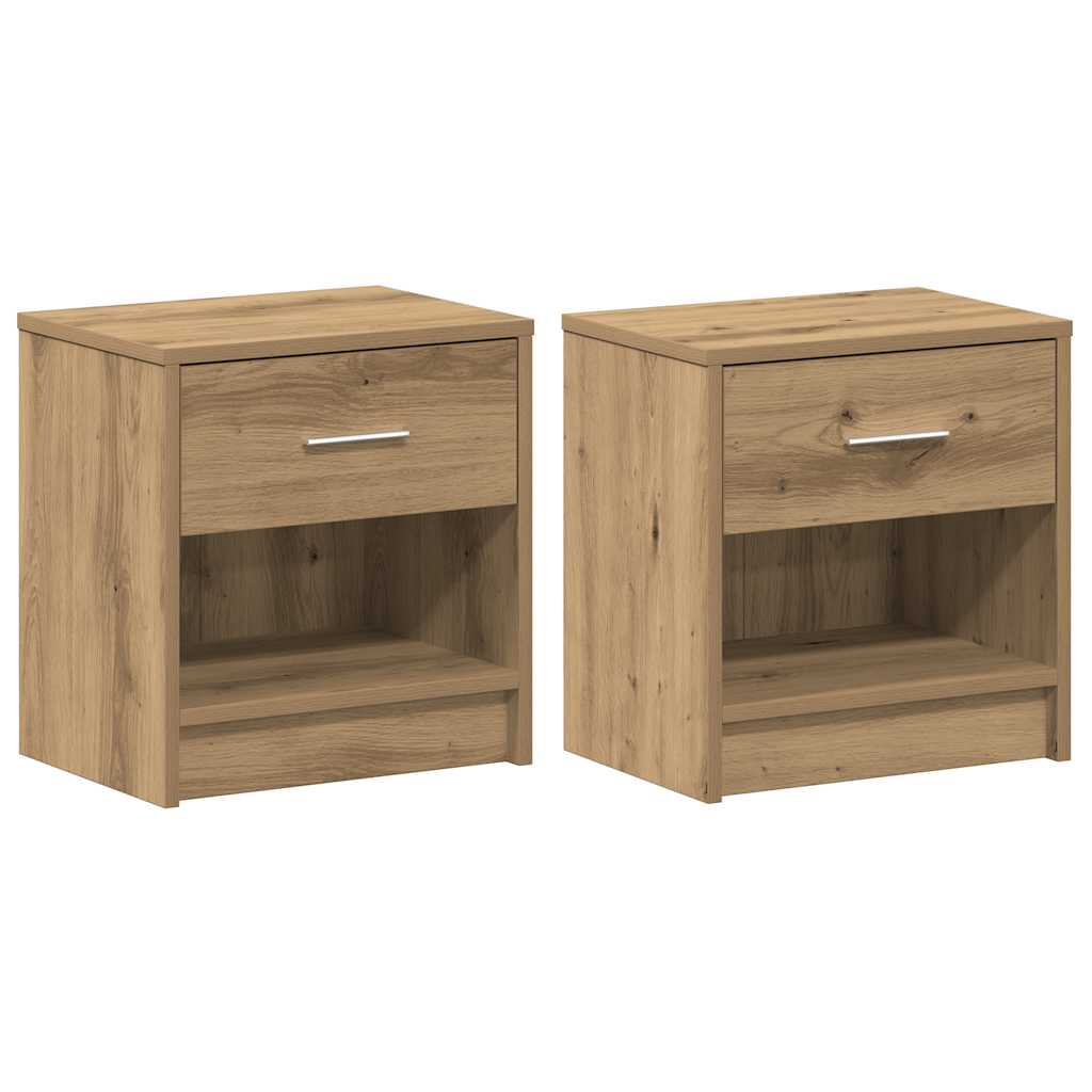 Nachttische 2 Stk. mit Schublade Artisan-Eiche 39x28x41 cm