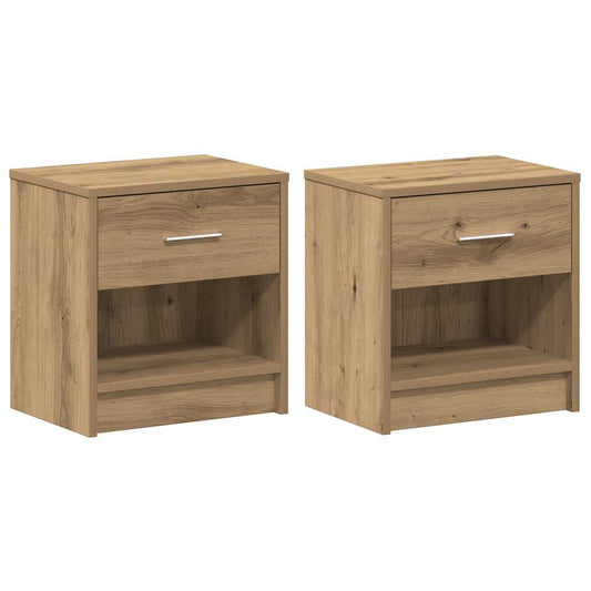 Nachttische 2 Stk. mit Schublade Artisan-Eiche 39x28x41 cm