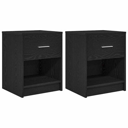 Nachttische 2 Stk. mit Schublade Schwarz 40x34x50 cm