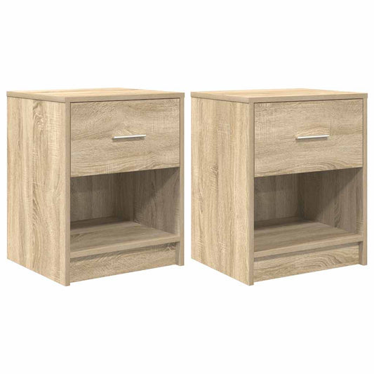 Nachttische 2 Stk. mit Schublade Sonoma-Eiche 40x34x50 cm