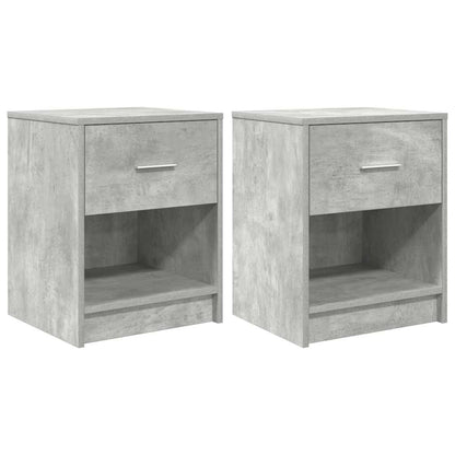 Nachttische 2 Stk. mit Schublade Betongrau 40x34x50 cm