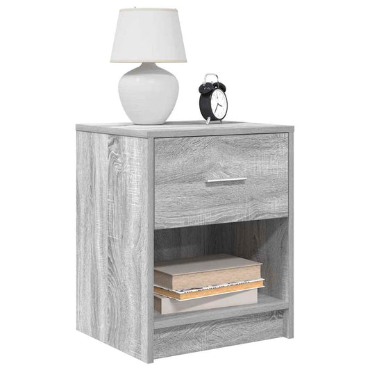 Nachttisch mit Schublade Grau Sonoma 40x34x50 cm