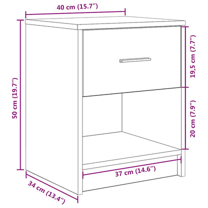 Nachttisch mit Schublade Altholz-Optik 40x34x50 cm