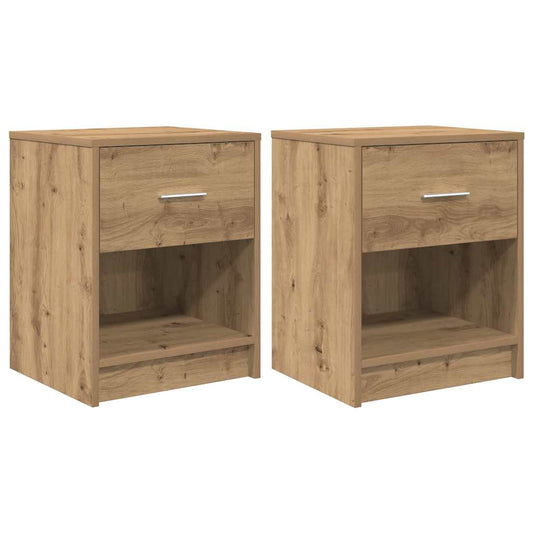 Nachttische 2 Stk. mit Schublade Artisan-Eiche 40x34x50 cm