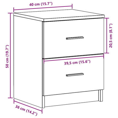 Nachttisch mit 2 Schubladen Eichen-Optik 40x36x50 cm