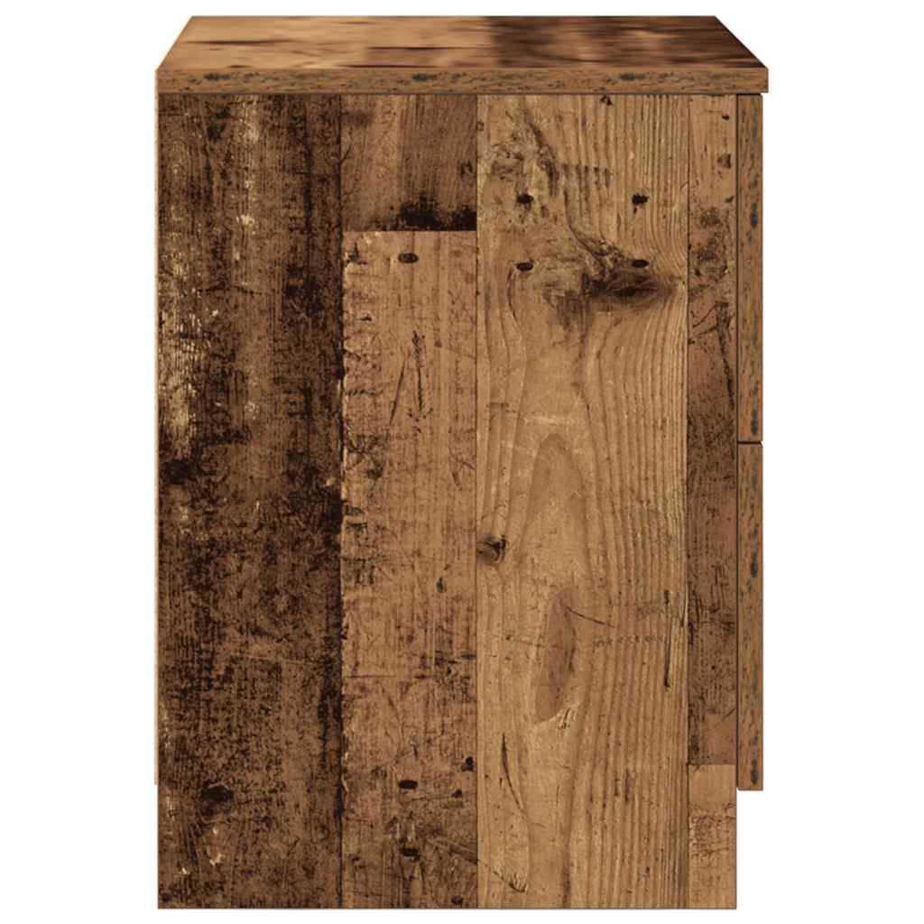 Nachttisch mit 2 Schubladen Altholz-Optik 40x36x50 cm