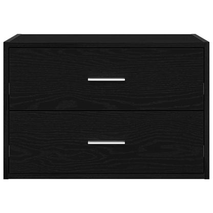 Schrank mit 2 Schubladen Schwarz Eichen-Optik 60x31x40 cm