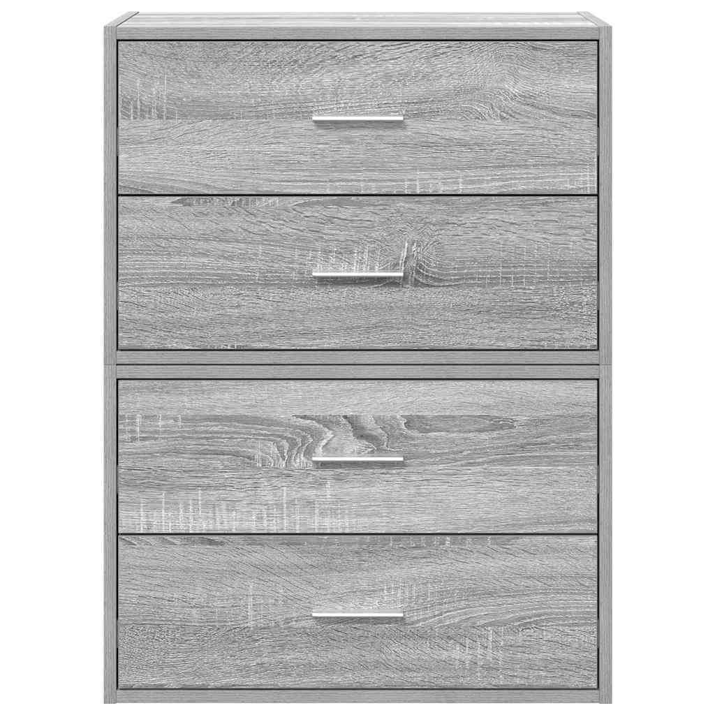 Schränke mit 2 Schubladen 2 Stk. Grau Sonoma 60x31x40 cm