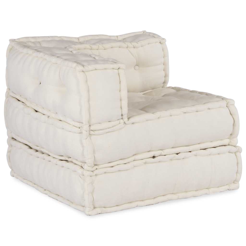 Pouf Modular Creme 70x70x54 cm Stoff
