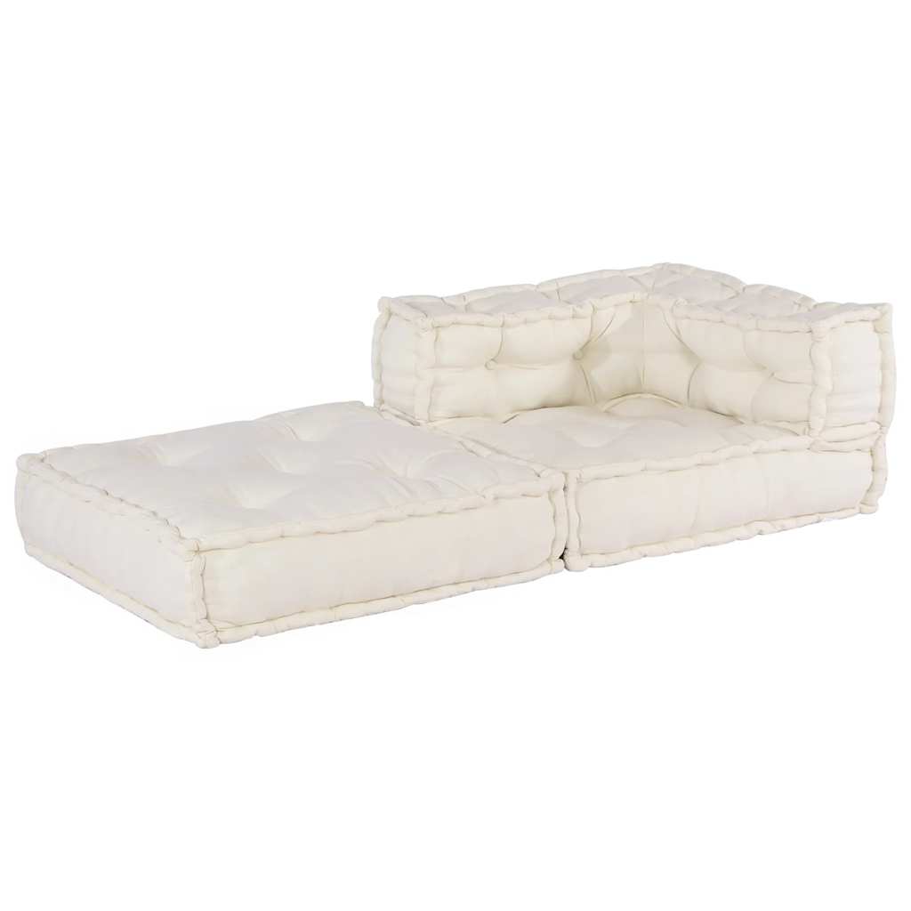 Pouf Modular Creme 70x70x54 cm Stoff