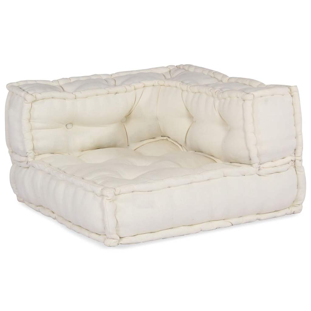 Pouf Modular Creme 70x70x54 cm Stoff
