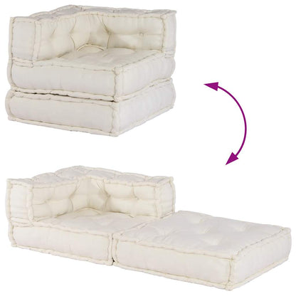 Pouf Modular Creme 70x70x54 cm Stoff