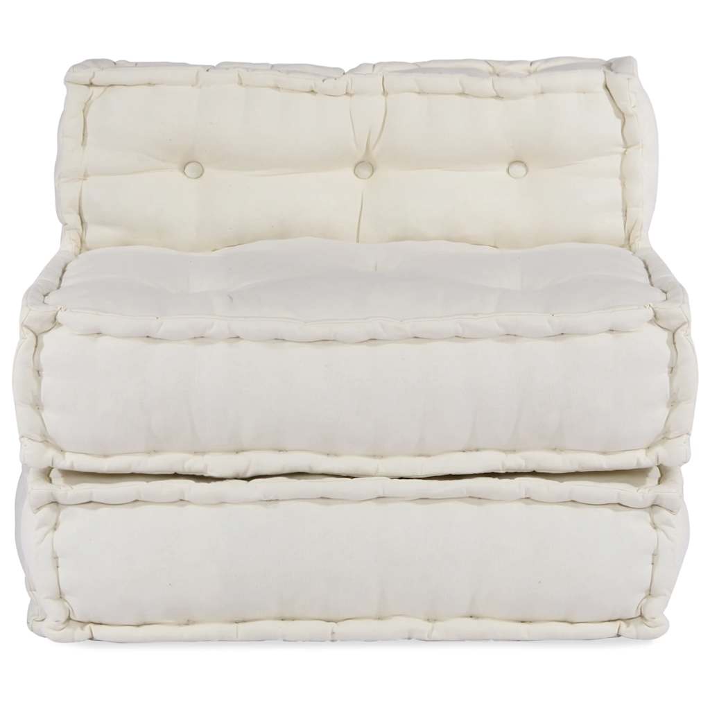 Pouf Modular Creme 70x70x54 cm Stoff