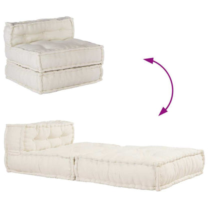 Pouf Modular Creme 70x70x54 cm Stoff