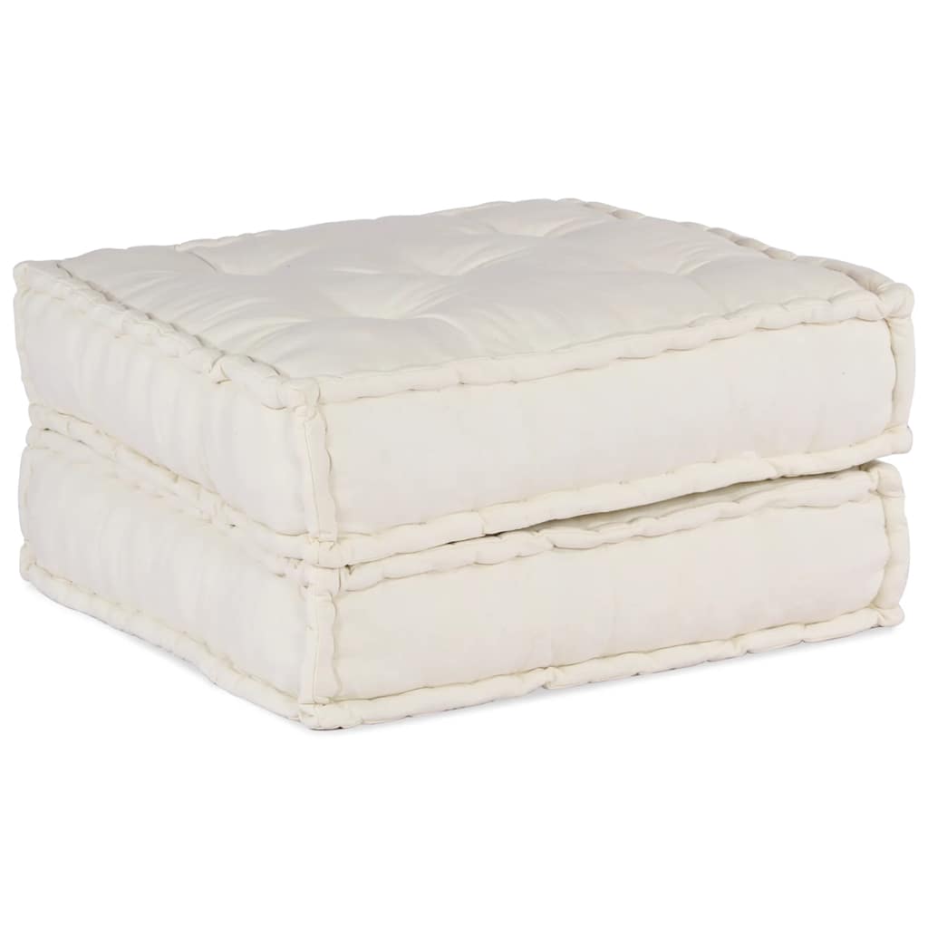 Pouf Modular Creme 70x70x36 cm Stoff
