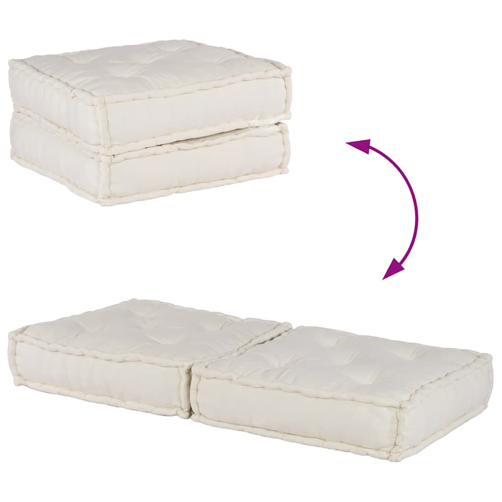 Pouf Modular Creme 70x70x36 cm Stoff