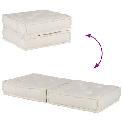 Pouf Modular Creme 70x70x36 cm Stoff