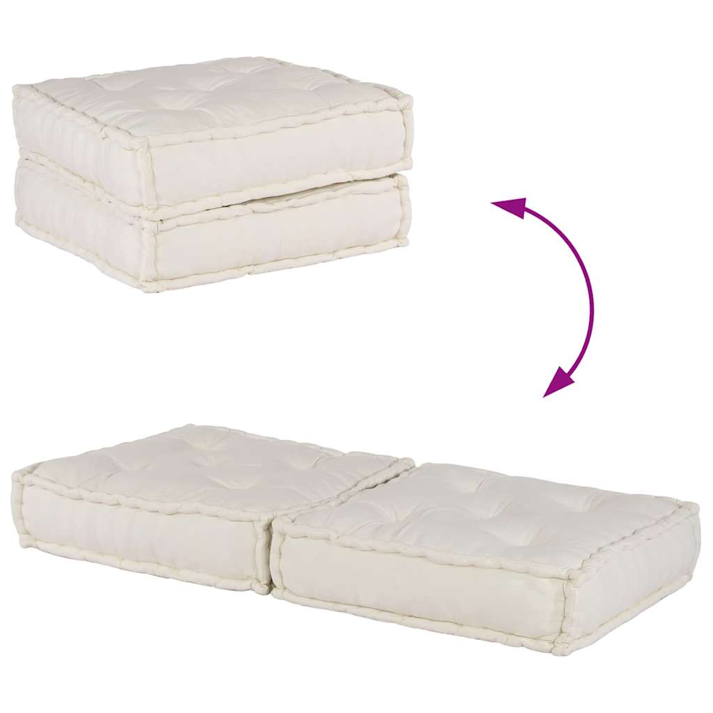 Pouf Modular Creme 140x70x36 cm Stoff