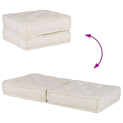 Pouf Modular Creme 140x70x36 cm Stoff