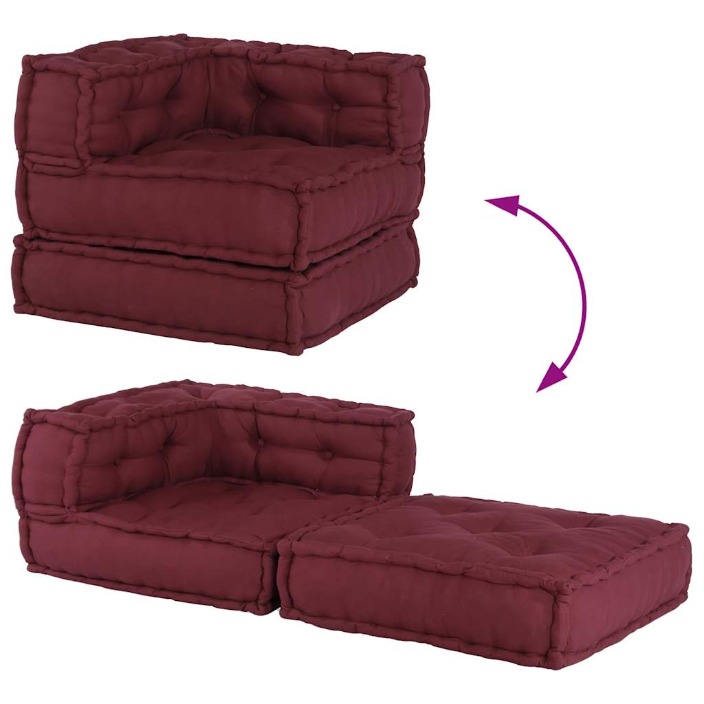 Pouf Modular Kastanienbraun 70x70x54 cm Stoff