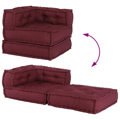 Pouf Modular Kastanienbraun 70x70x54 cm Stoff