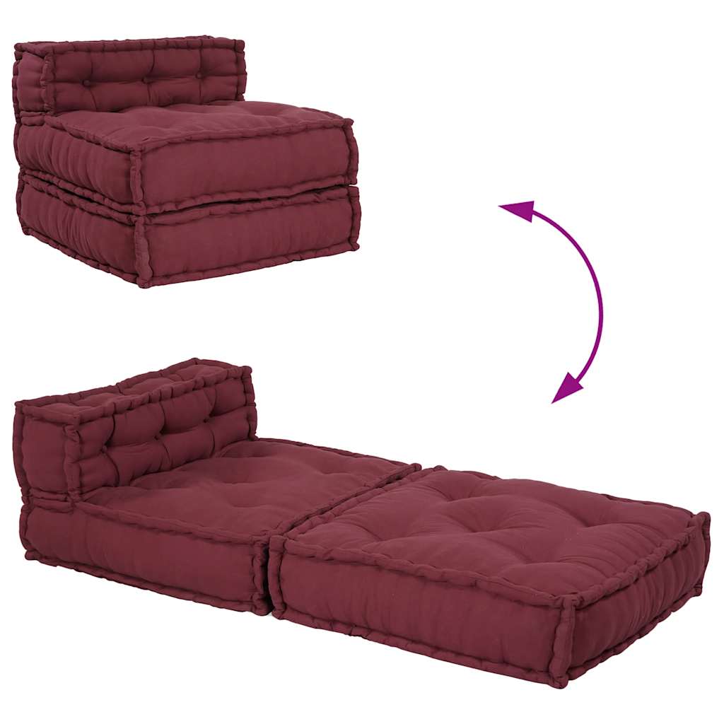 Pouf Modular Kastanienbraun 70x70x54 cm Stoff