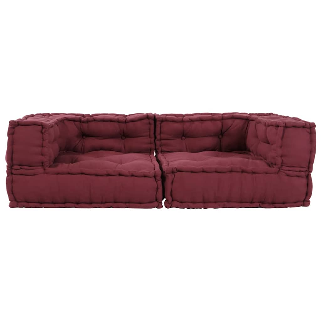 Pouf Modular Kastanienbraun 140x70x36 cm Stoff