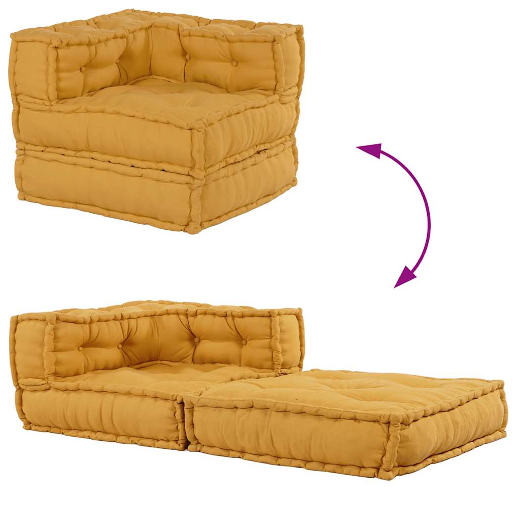 Pouf Modular Gelb 70x70x54 cm Stoff