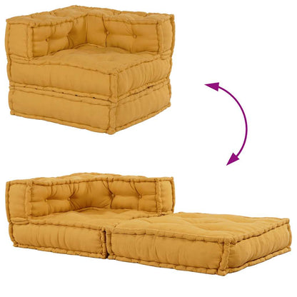 Pouf Modular Gelb 70x70x54 cm Stoff