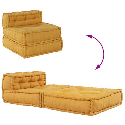 Pouf Modular Gelb 70x70x54 cm Stoff