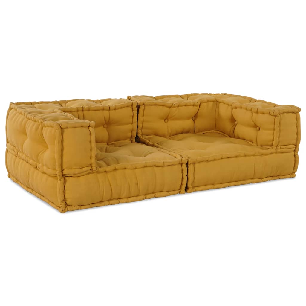 Pouf Modular Gelb 140x70x36 cm Stoff