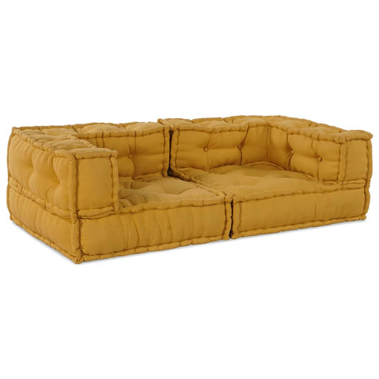 Pouf Modular Gelb 140x70x36 cm Stoff