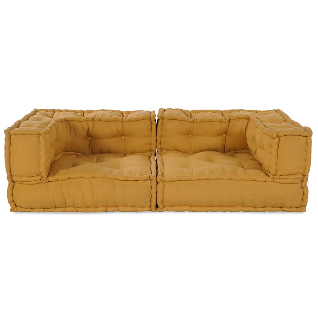 Pouf Modular Gelb 140x70x36 cm Stoff