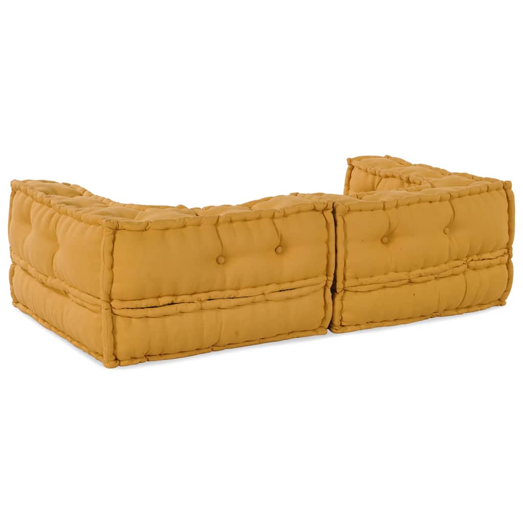 Pouf Modular Gelb 140x70x36 cm Stoff