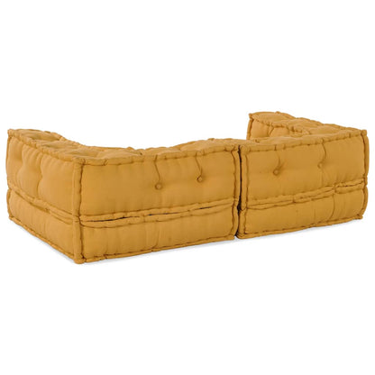 Pouf Modular Gelb 140x70x36 cm Stoff