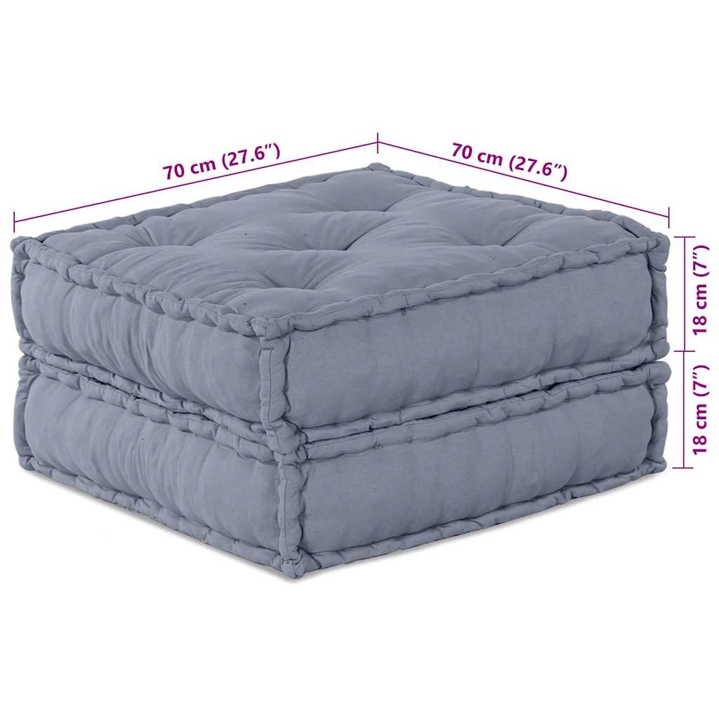 Kissen Grau 70 x 70 x 36 cm Polyester
