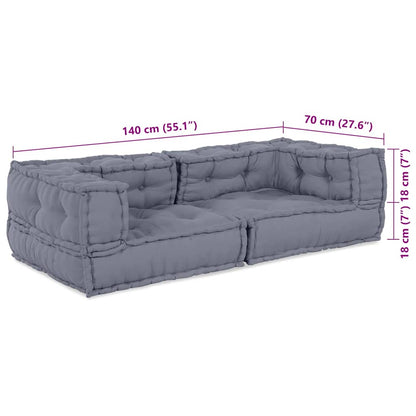 Kissen Grau 140 x 70 x 36 cm Polyester