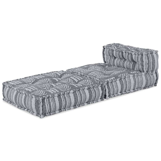 Pouffe Gestreift Grau 70 x 70 x 54 cm Stoff