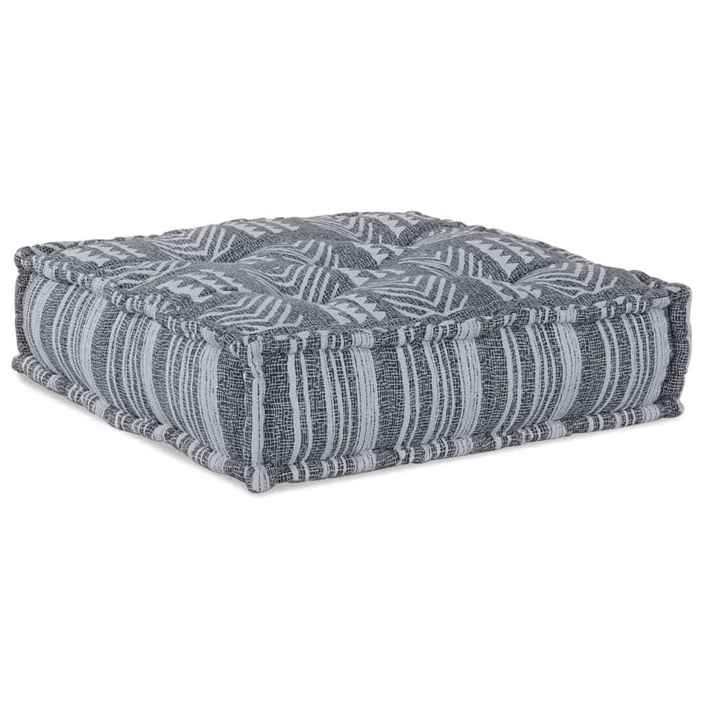 Pouffe Gestreift Grau 70 x 70 x 54 cm Stoff