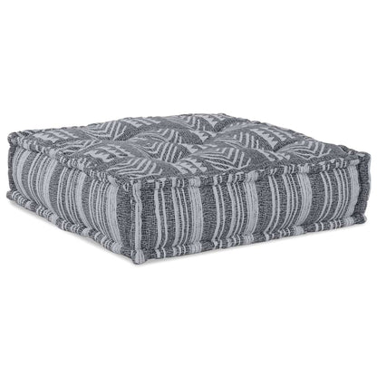 Pouffe Gestreift Grau 70 x 70 x 54 cm Stoff