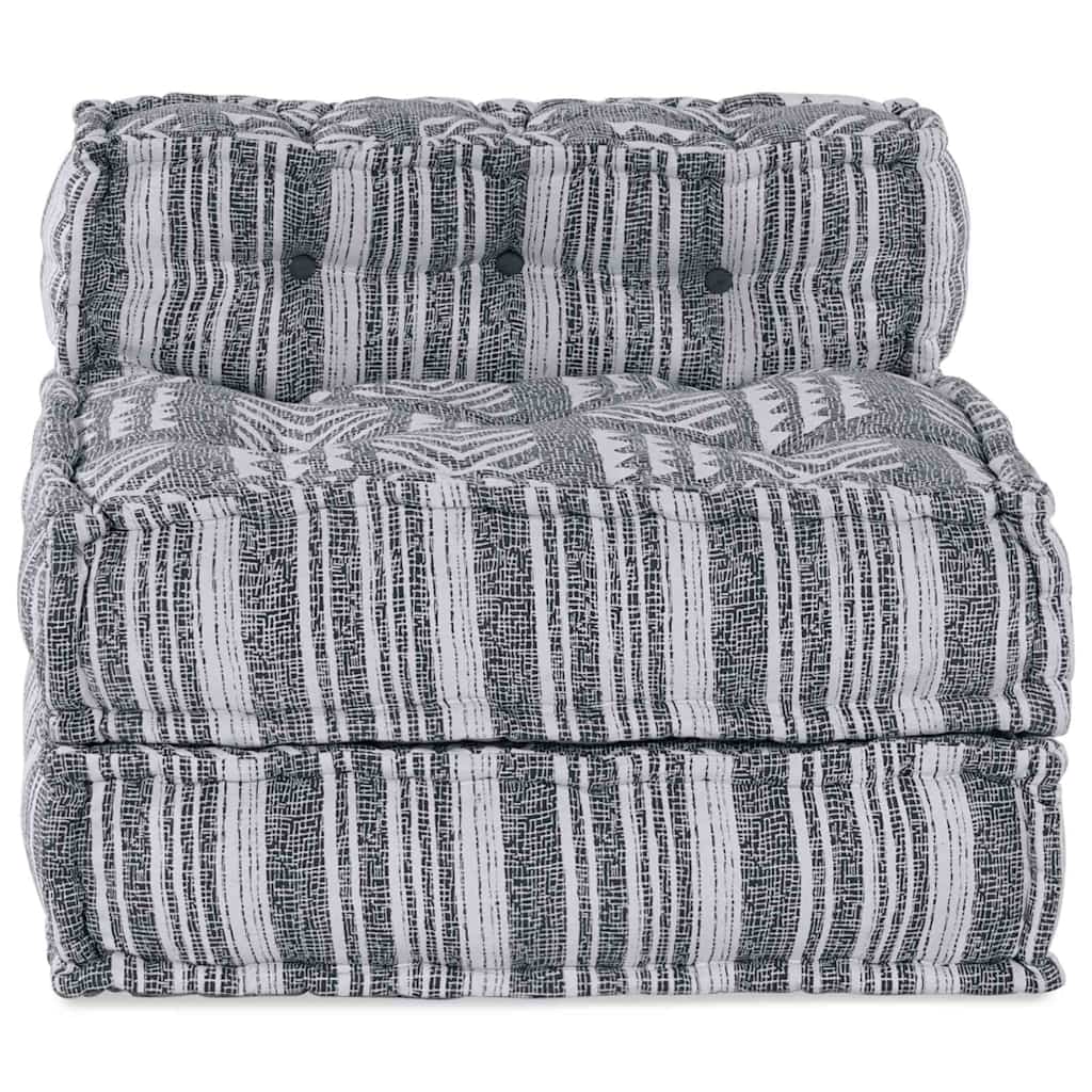 Pouffe Gestreift Grau 70 x 70 x 54 cm Stoff